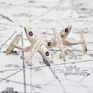 English Made 925 Sterling Silver Spitfire Cufflinks