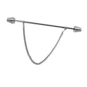 Rhodium Plated Spiral End Collar Pin