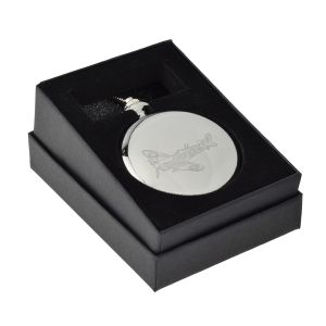 Engraved Spitfire Design Silver Pocket Watch (engravable)