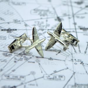 English Made Spitfire Fighter Plane Aeroplane Aircraft Pilots Pewter Cufflinks