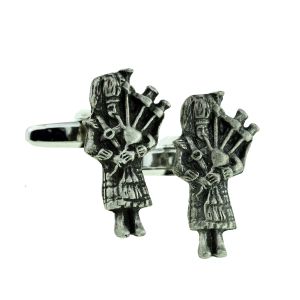 Scottish Piper Scotlands Pewter Cufflinks