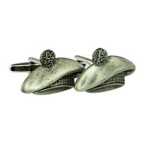 English Made Pewter Scottish Flat Cap Cufflinks