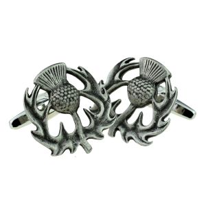 Scottish Thistle Scotlands Flower Pewter Cufflinks