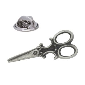 Scissors Hairdressers Dressmakers English Made Pewter Lapel Pin Badge In a Box