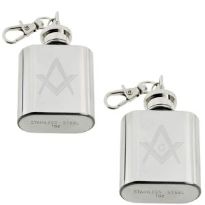 Masonic Engraved 1oz Keyring Hipflask
