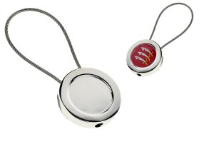 Round Cable Loop Keyring for Doming with 25mm Recess (engravable)