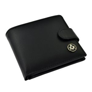 Black Leather Wallet with Black Masonic Coin Design (Gold No G)