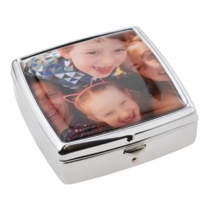 Rhodium Plated Bespoke Square Pill Box