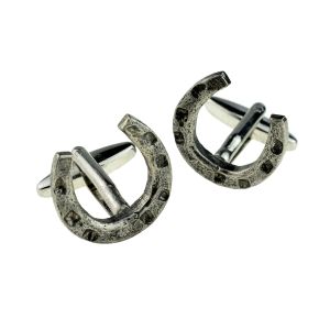 English Made Pewter Cufflinks Horseshoe