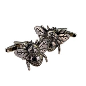 English Made Pewter Bee Cufflinks
