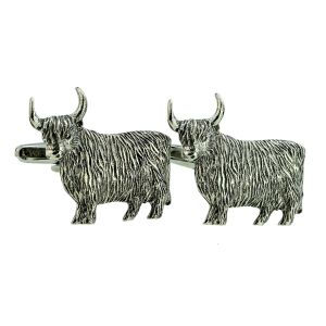 Highland Cow Design English Pewter Cufflinks