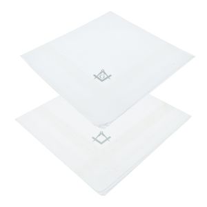 Masonic Silver Design Pocket Handkerchief