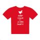 Keep Calm Hen Design Ladies Red T Shirt