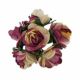 Pack of 144 Miniature Decorative Burgundy & Ivory Tea Roses