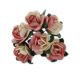 Pack of 144 Miniature Decorative Ivory & Peach Tea Roses