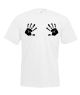 Hand Print Design Mens White T Shirt