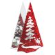 Bright Red Christmas Design Large Triple Tea Light Holder (DWC)