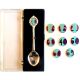 Crown Design Silver Souvenir Spoon with Birthday Ages Motif