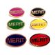 Oval MERIT lapel pin badge in 6 colours