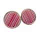 Round Stripey Classic Cufflinks - Pink