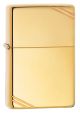 Zippo High Polish Brass Vintage With Slashes (engravable)