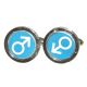 Blue & White Male Sign Cufflinks