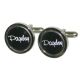 Black Round Pageboy Wedding Cufflinks