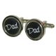 Black Round Dad Cufflinks