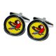 Round Yellow Parrot Bird Cufflinks