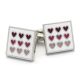 Premium quality, Square Enamel Cufflinks with Love Hearts