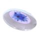 Oval Handbag Mirror with Delicate Hibiscus Blue Flower Design