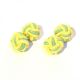 Lime Green & Yellow Silk Knot Cufflinks Unboxed