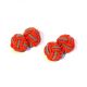 Red & Grey Silk Knot Cufflinks Unboxed