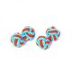 Red & Blue Silk Knot Cufflinks Unboxed