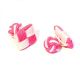 Hot Pink & Pink Square & Silk Knot Style Cufflinks Unboxed