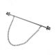 Rhodium Plated Splayed End Collar Pin