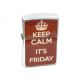Keep Calm It's Friday Burgundy Petrol Lighter