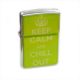Keep Calm & Chill Out Green Petrol Lighter