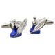 Rhodium Plated Ink bottle Quill Pen Cufflinks