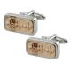 Rose Gold Fleur de Lis set into Rhodium Plated Cufflinks