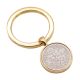 Gold Keyring with Polished Silver Lucky Sixpence (engravable)