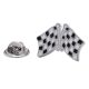 Black and White two Chequered Flag Design Lapel Pin Badge