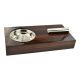 Ebony Wood Veneer Cigar Ashtray Single Position  Boxed