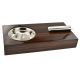 Ebony Wood Veneer Cigar Ashtray Single Position  Boxed
