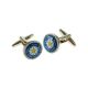Dark Blue Accents Tudor Rose Cufflinks