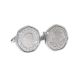Rhodium Plated Cufflinks with Polished Decimal Twenty Pence Coin