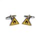 Flammable Warning Triangle Cufflinks - (X2AJ443)