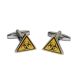 Biological Hazard Warning Triangle Cufflinks - (X2AJ443)