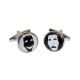 Comedy & Tragedy Round Black & White Cufflinks