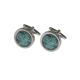 Green circuit board look round Cufflinks